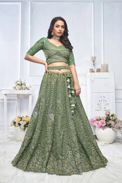 Graceful Green bridal wear lehenga