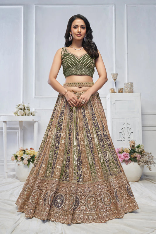 The Grandeur Green bridal lehenga