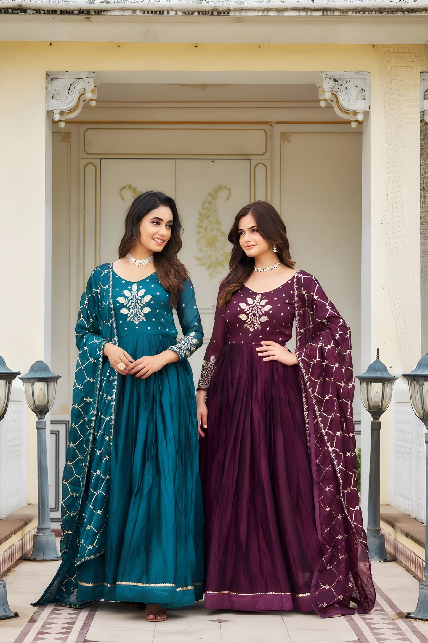 Rangoli Sequence Embroidery Gown