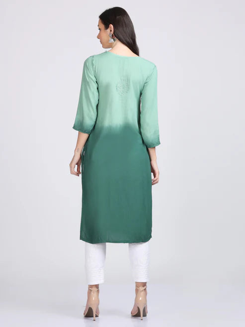 Lucknowi Chikankari Shaded kurti with palazzo