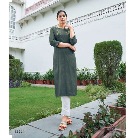 Fancy Italian Rayon Hand Work Kurtis