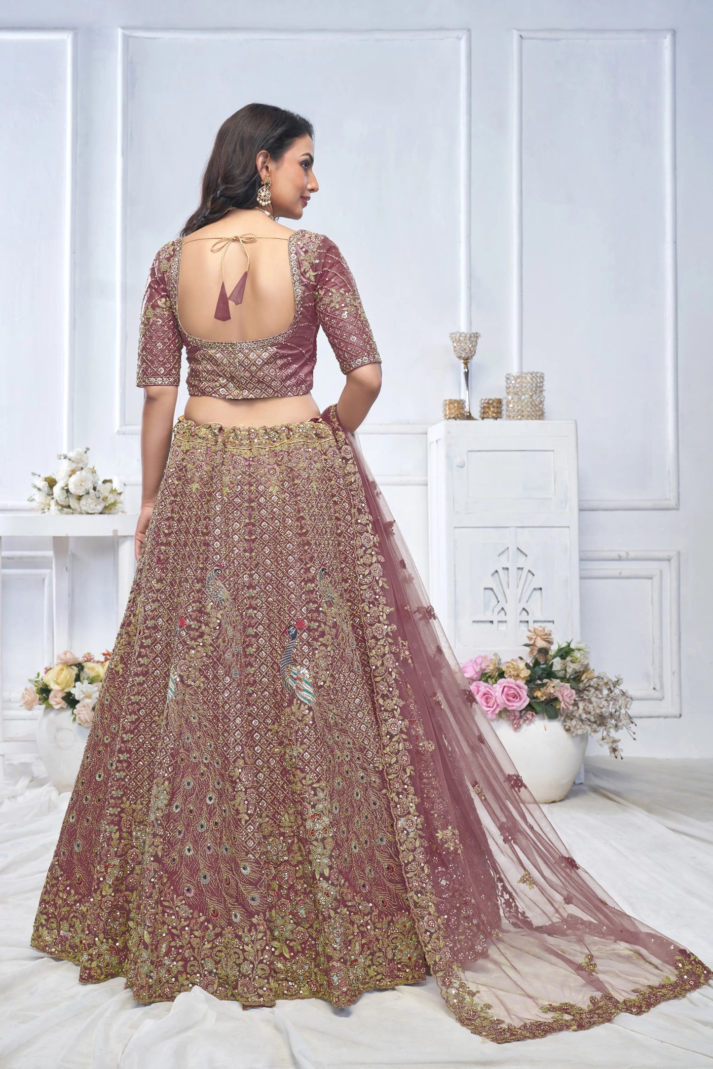 Dark Purple bridal wear lehenga