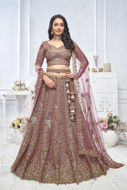 Dark Purple bridal wear lehenga