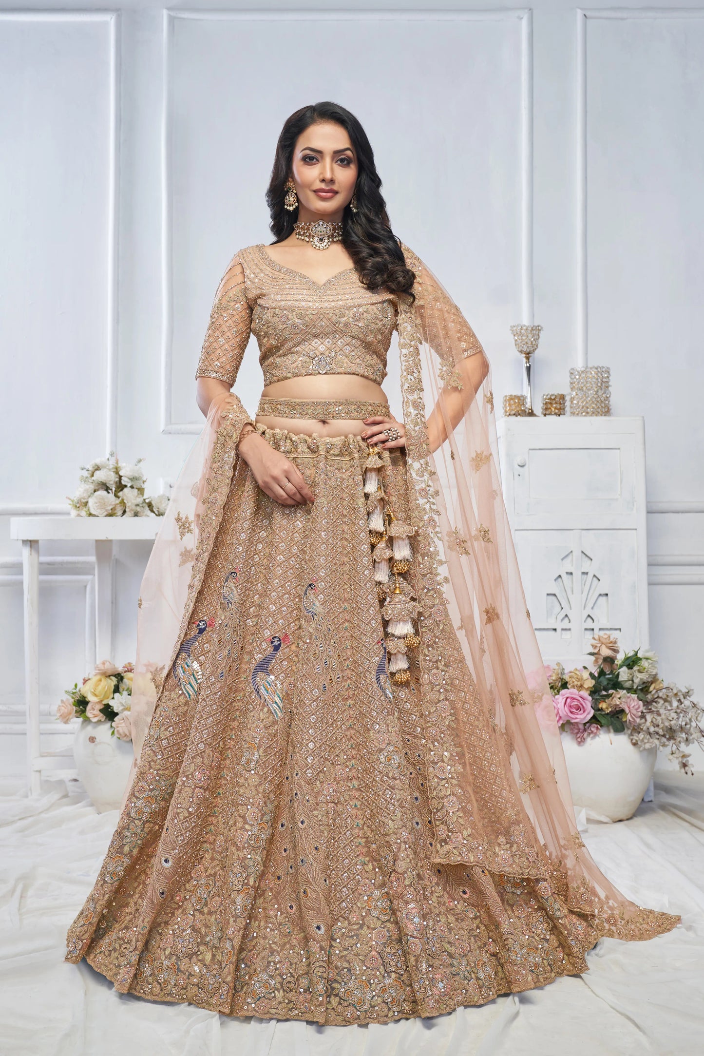 Show stopper Mustard  Embroidered bridal wear lehenga