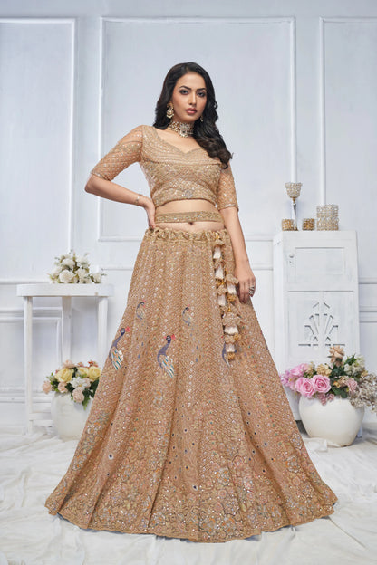 Show stopper Mustard  Embroidered bridal wear lehenga