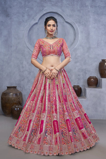 Radiant Magenta (purple)  Bridal  Silk Lehenga