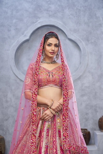 Radiant Magenta (purple)  Bridal  Silk Lehenga