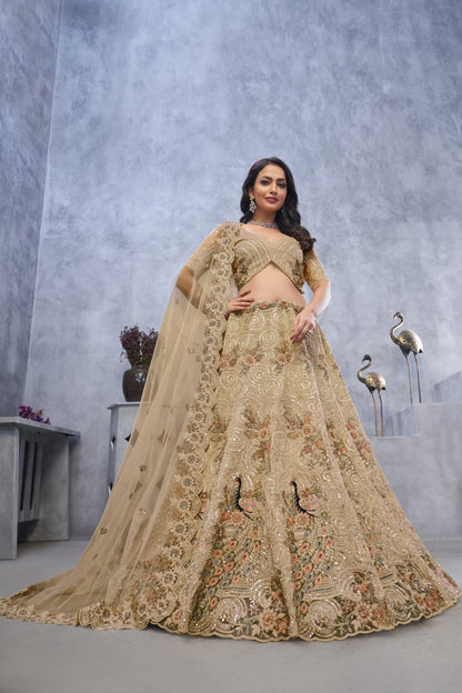 Alluring Bel Butti pattern Sangeet Lehenga Choli