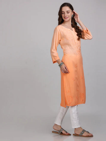 Lucknowi Chikankari Shaded kurti with palazzo