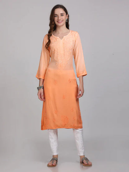 Lucknowi Chikankari Shaded kurti with palazzo