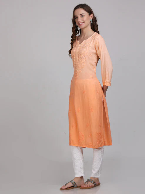 Lucknowi Chikankari Shaded kurti with palazzo