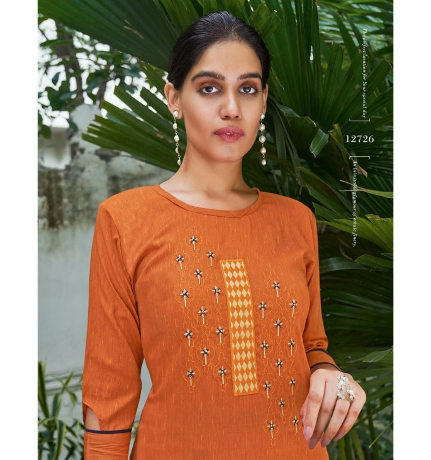 Fancy Italian Rayon Hand Work Kurtis