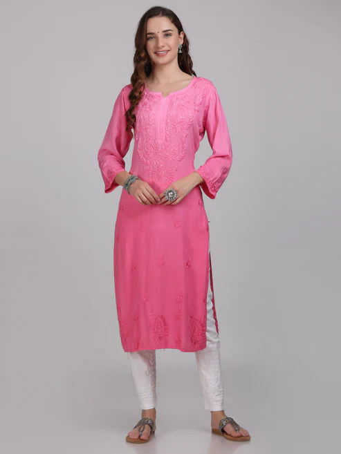 Lucknowi Chikankari Shaded kurti with palazzo