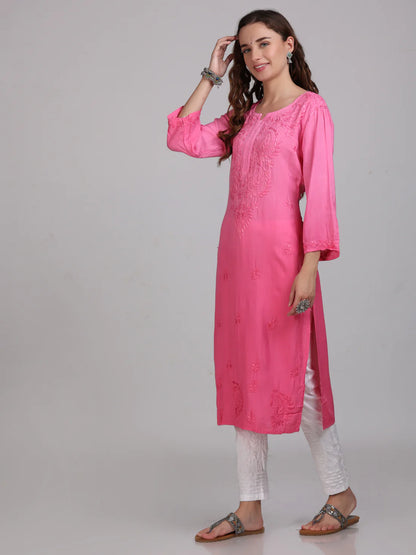 Lucknowi Chikankari Shaded kurti with palazzo