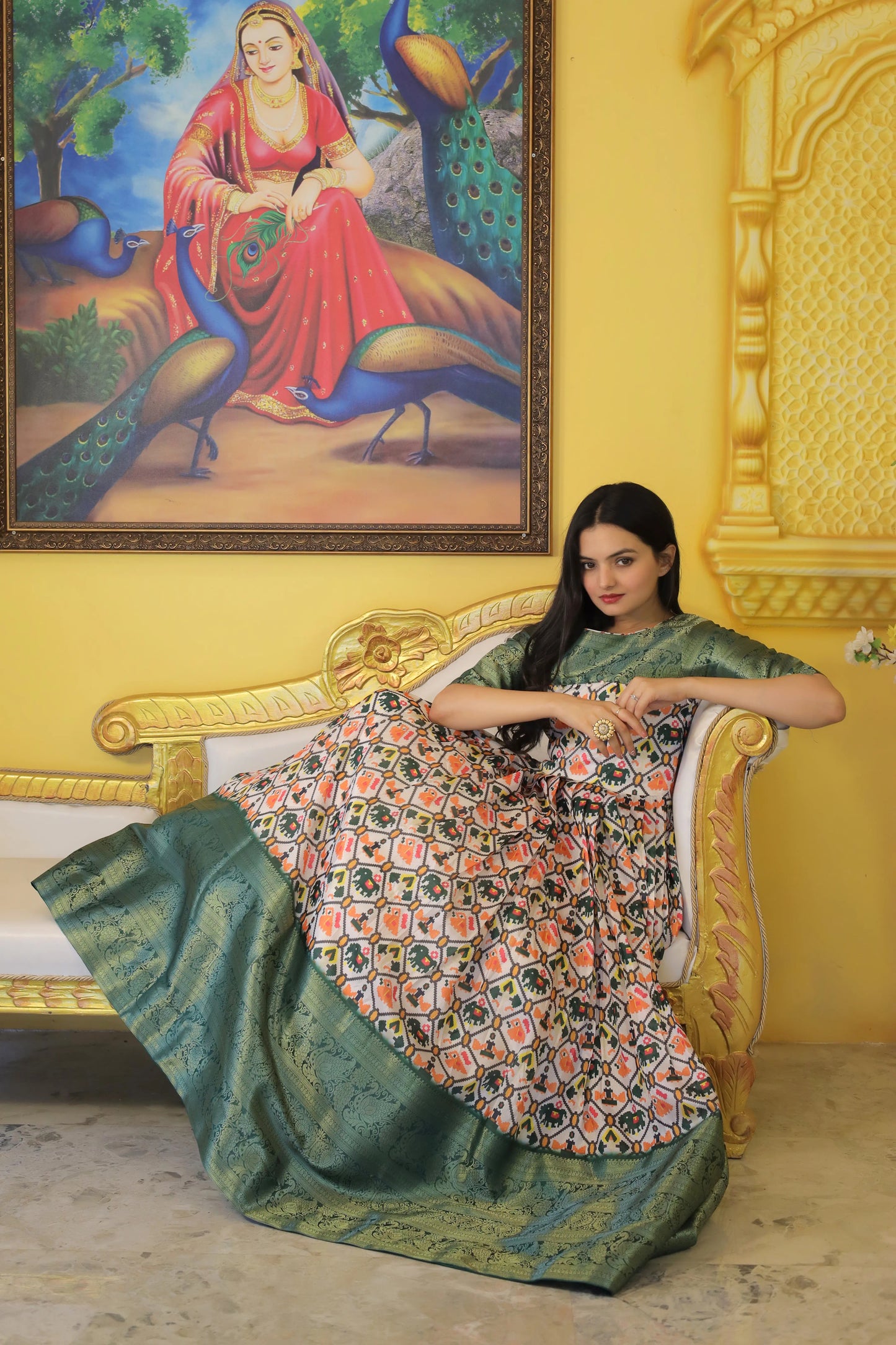 Beautiful Patola Print Soft Silk Gown