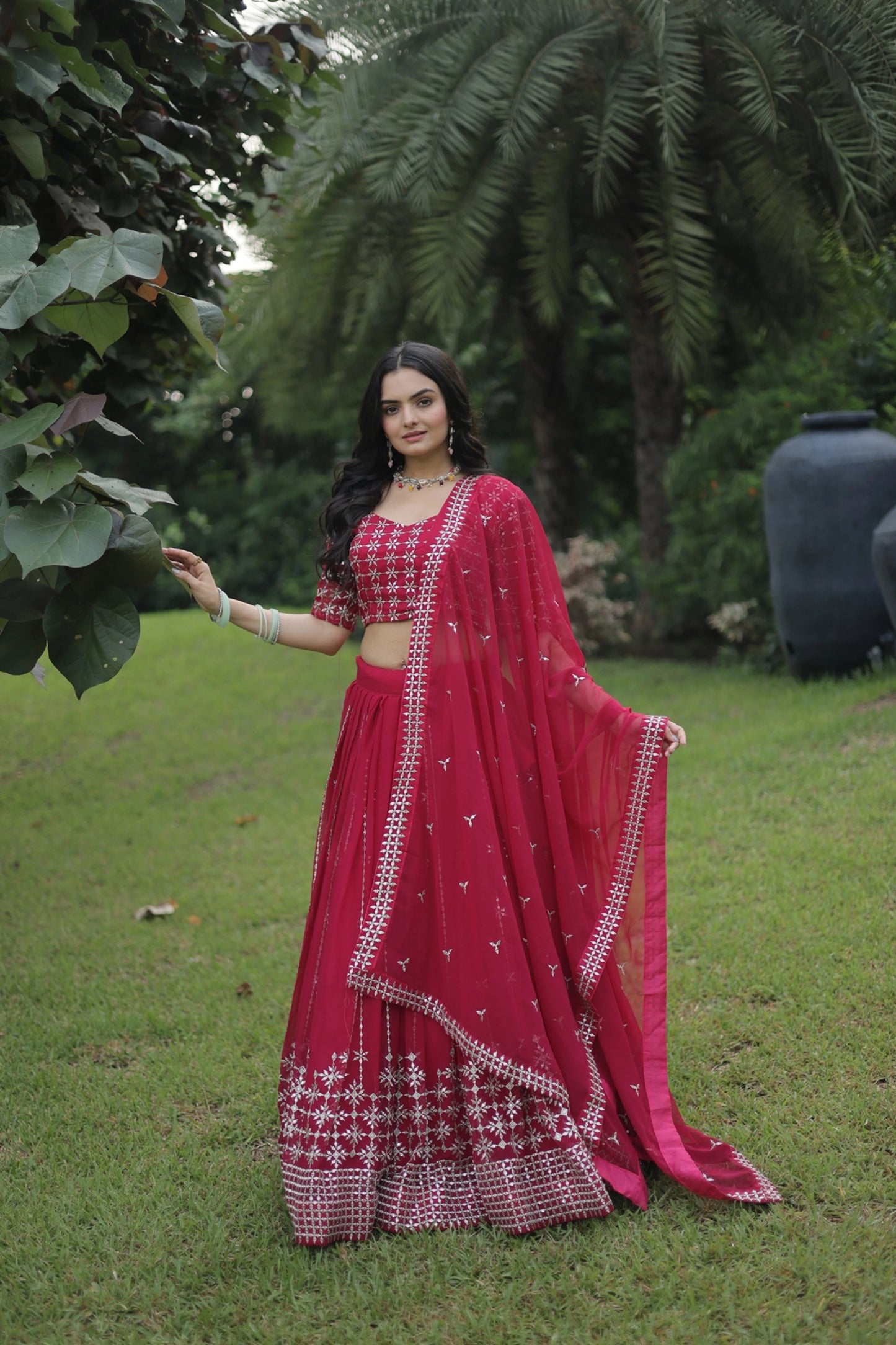 Faux blooming Lehenga Choli with Heavy Embroidery Work