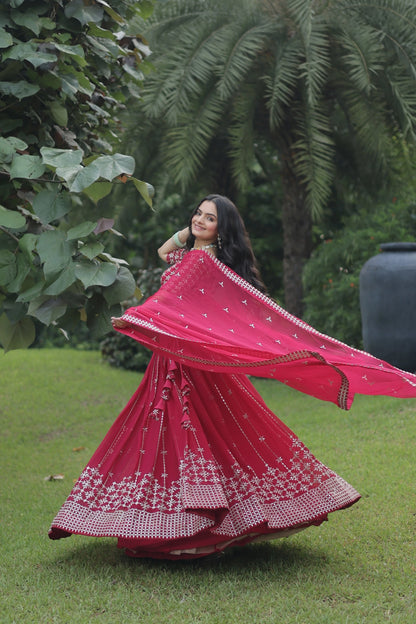 Faux blooming Lehenga Choli with Heavy Embroidery Work