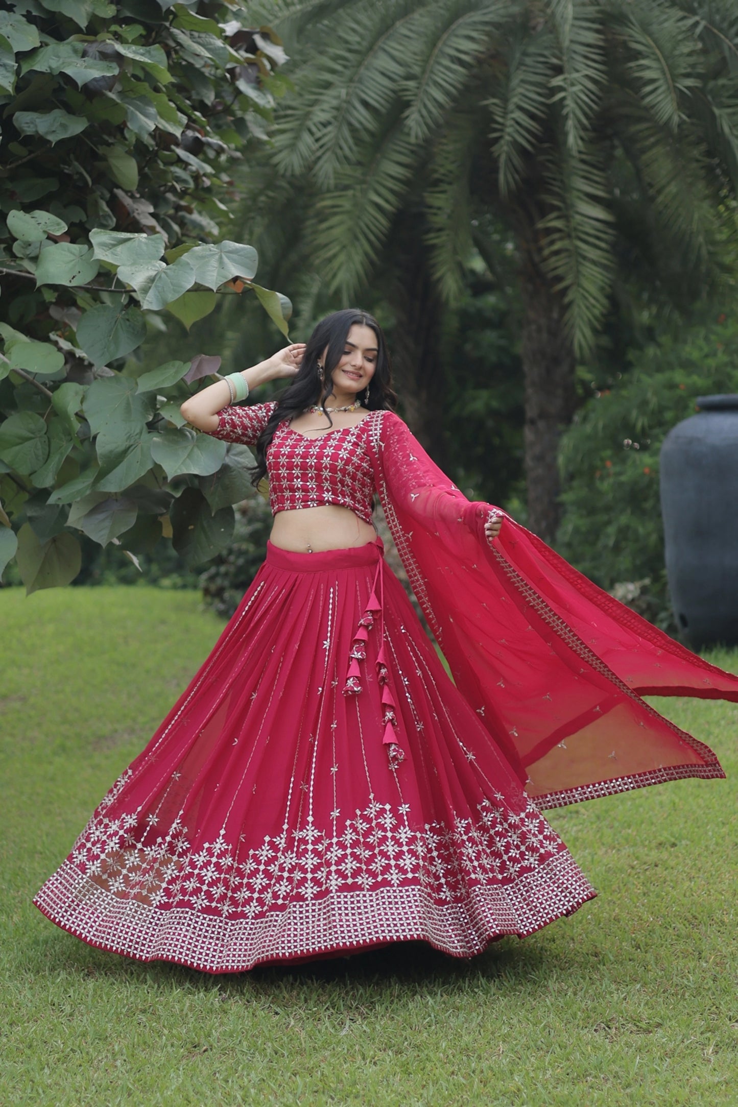 Faux blooming Lehenga Choli with Heavy Embroidery Work