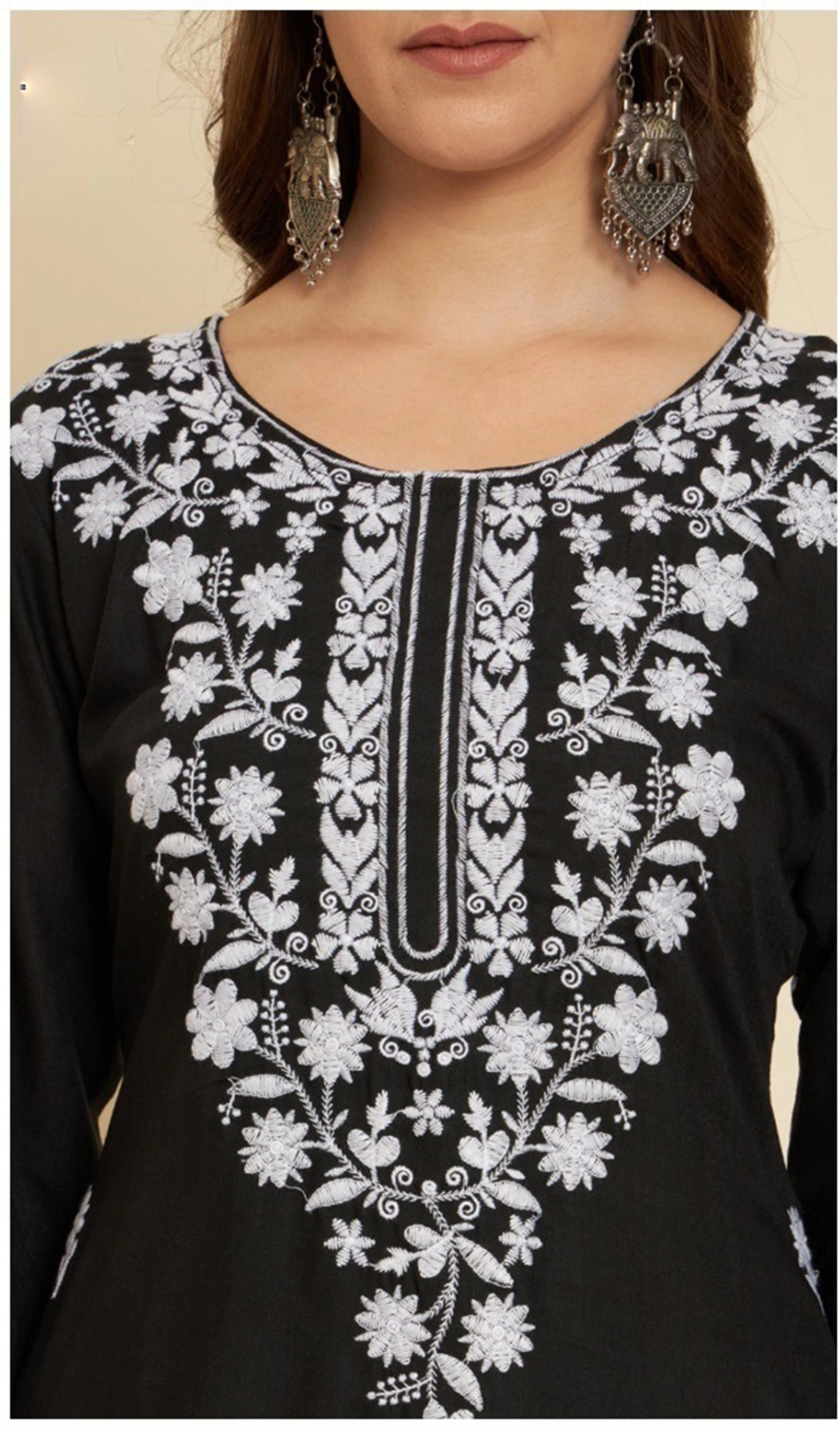 Women Embroidered Straight Soft Cotton Kurtas