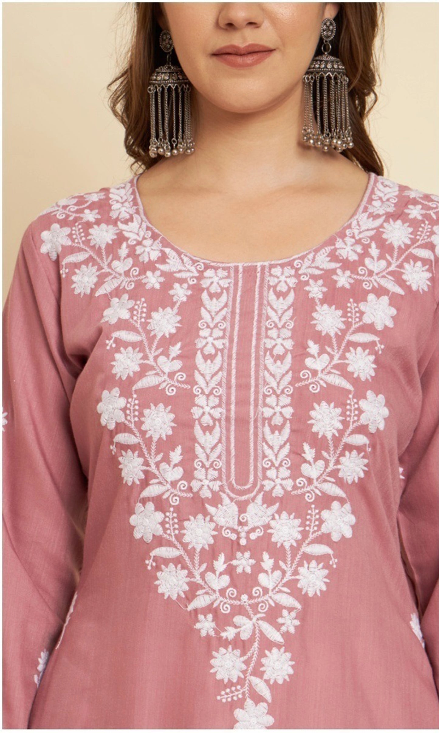 Women Embroidered Straight Soft Cotton Kurtas