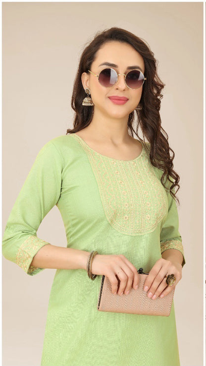 Ethnic Soft Cotton Embroidered Kurtis