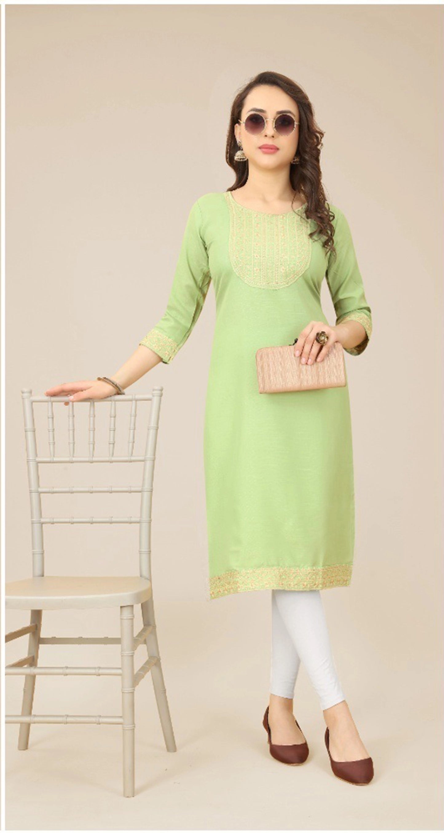 Ethnic Soft Cotton Embroidered Kurtis