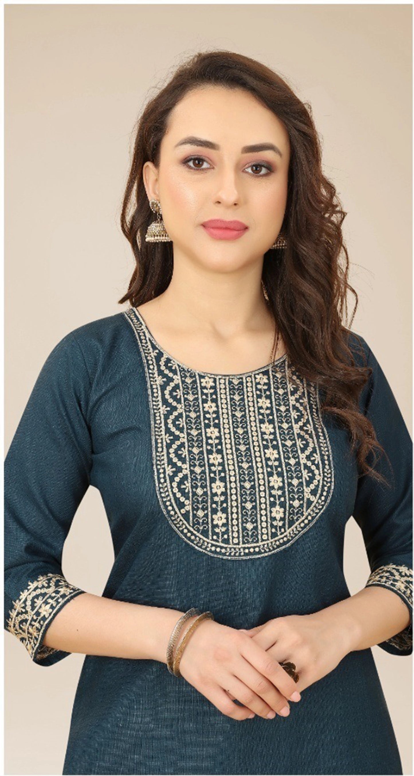 Ethnic Soft Cotton Embroidered Kurtis