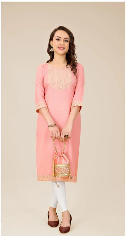 Ethnic Soft Cotton Embroidered Kurtis