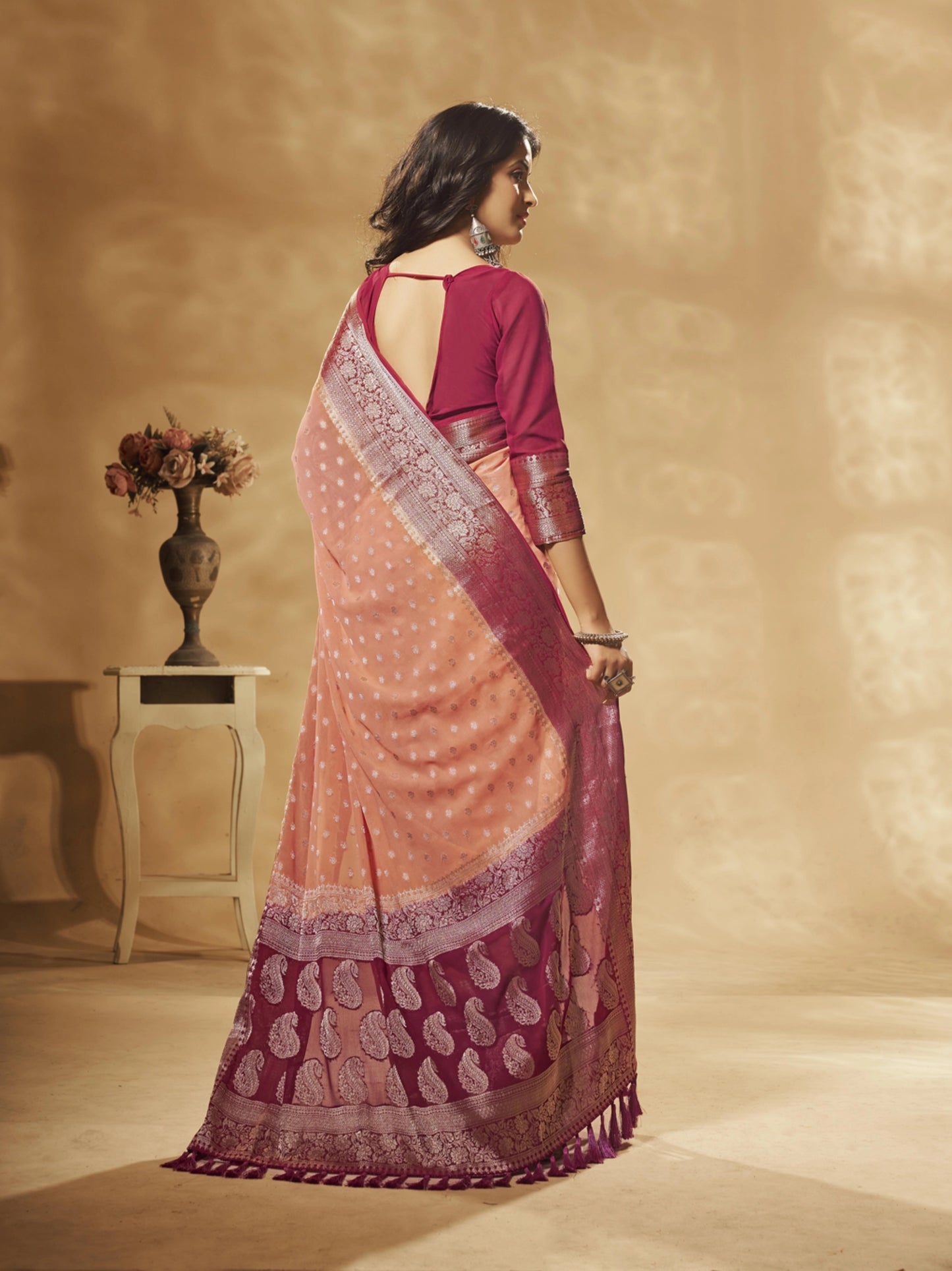 Designer Weaving Georgette Saree in 7 Colors