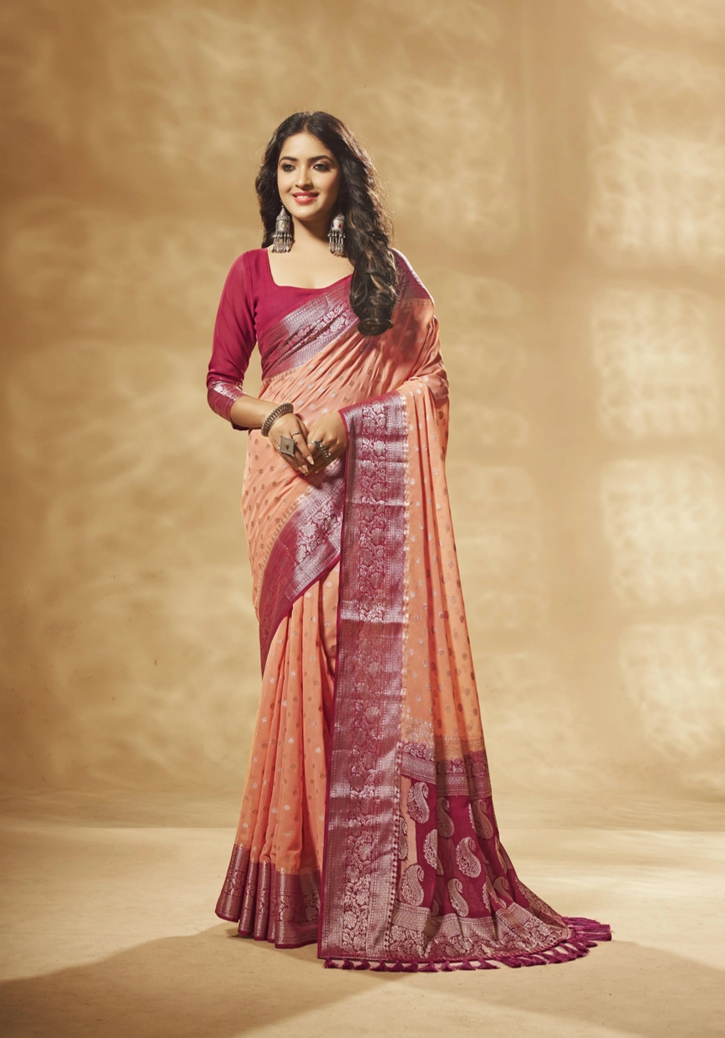 Designer Weaving Georgette Saree in 7 Colors