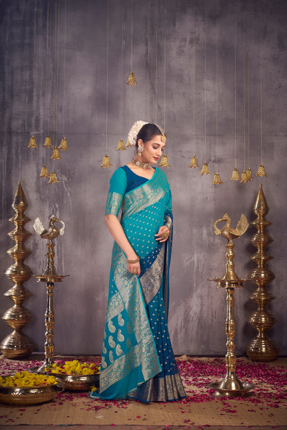 Designer Weaving Georgette Saree in 7 Colors