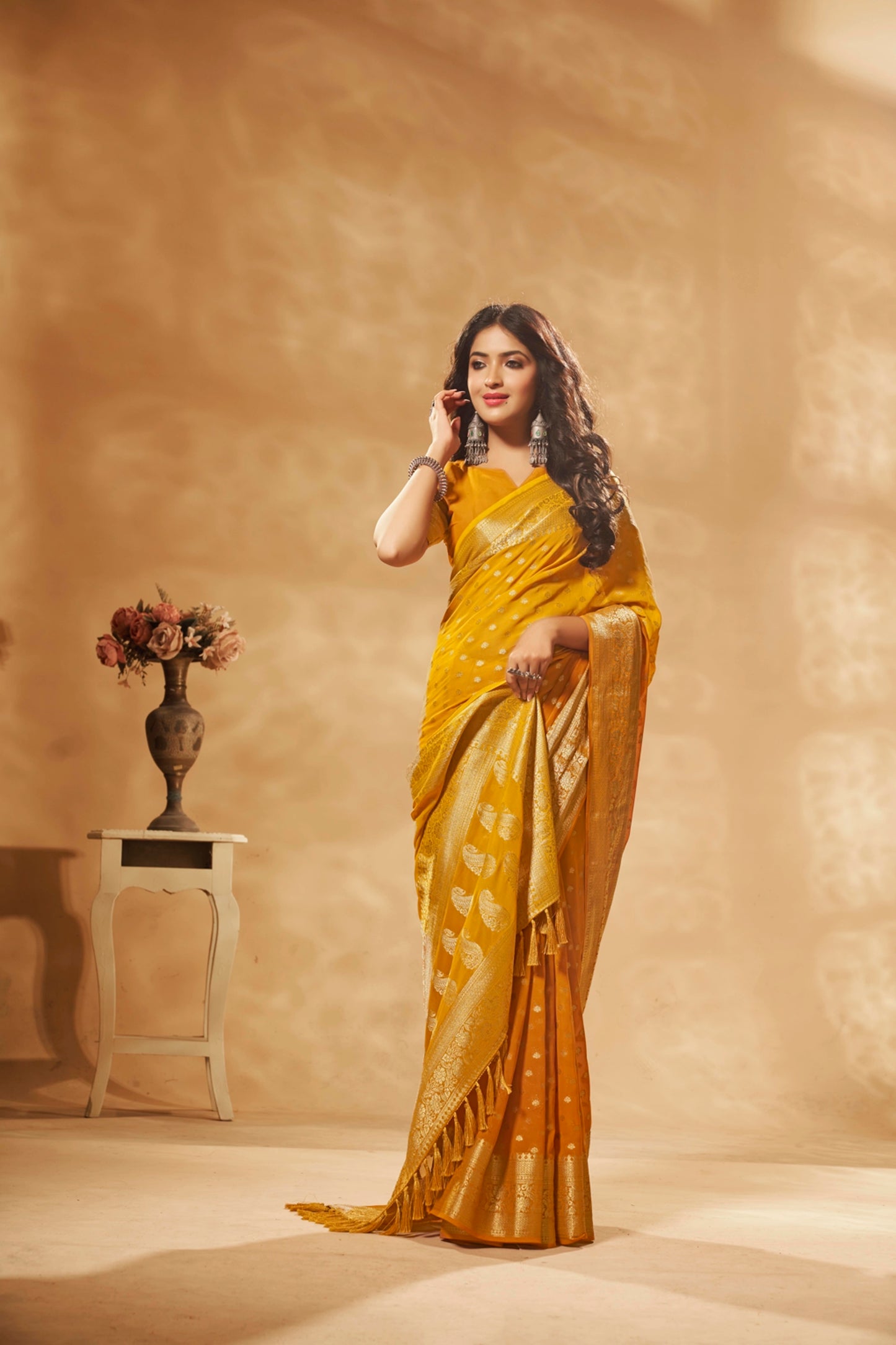 Designer Weaving Georgette Saree in 7 Colors