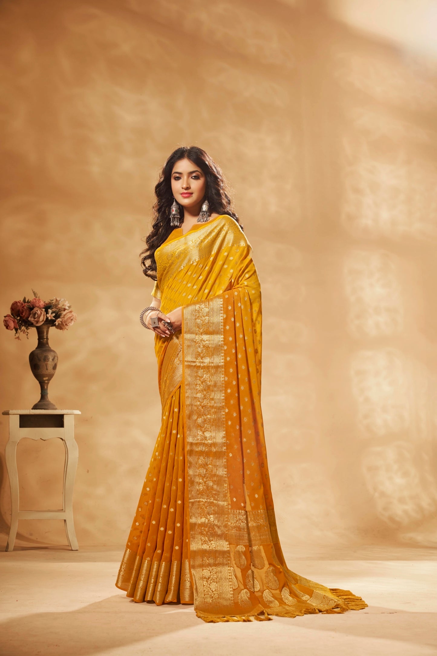 Designer Weaving Georgette Saree in 7 Colors