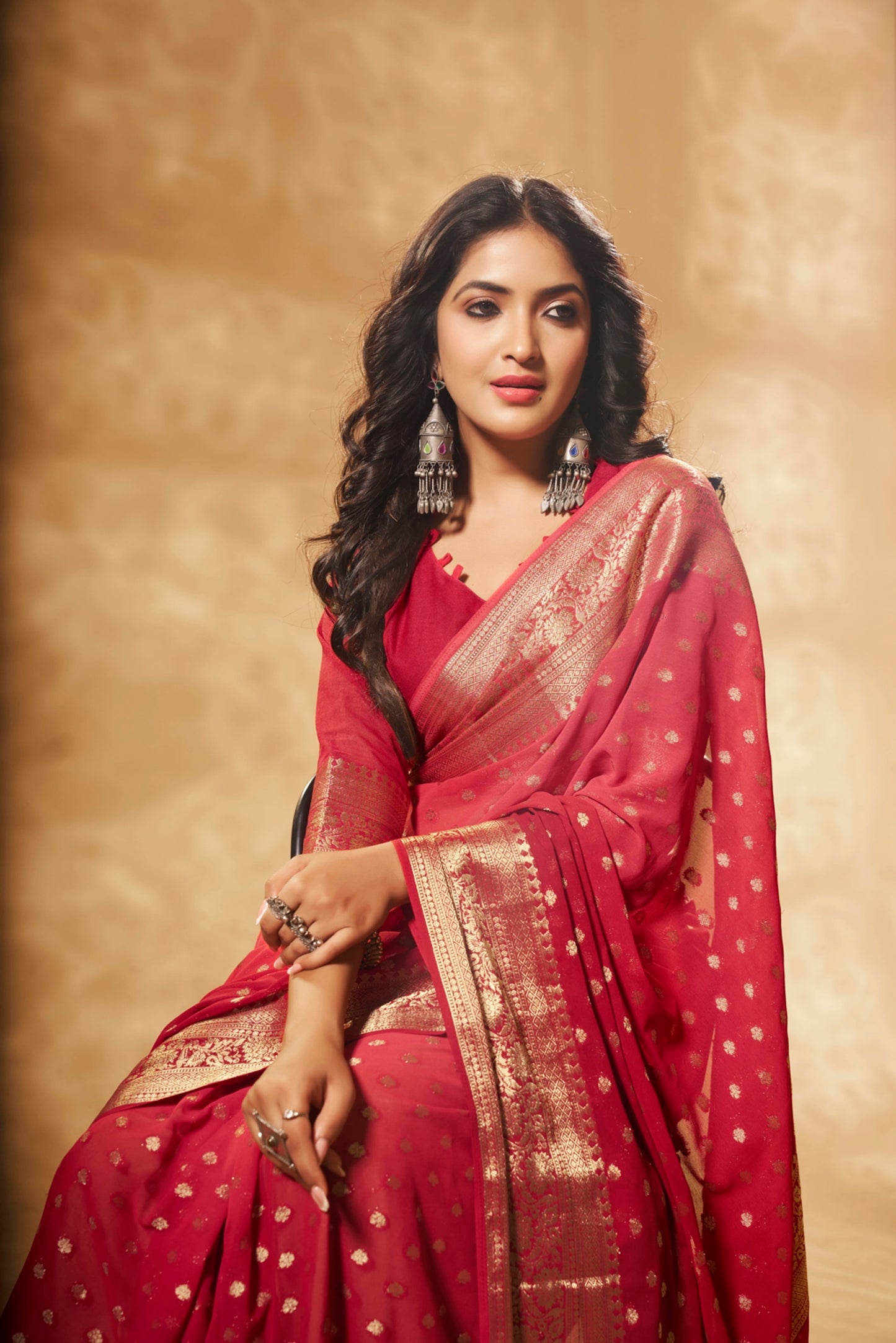 Designer Weaving Georgette Saree in 7 Colors