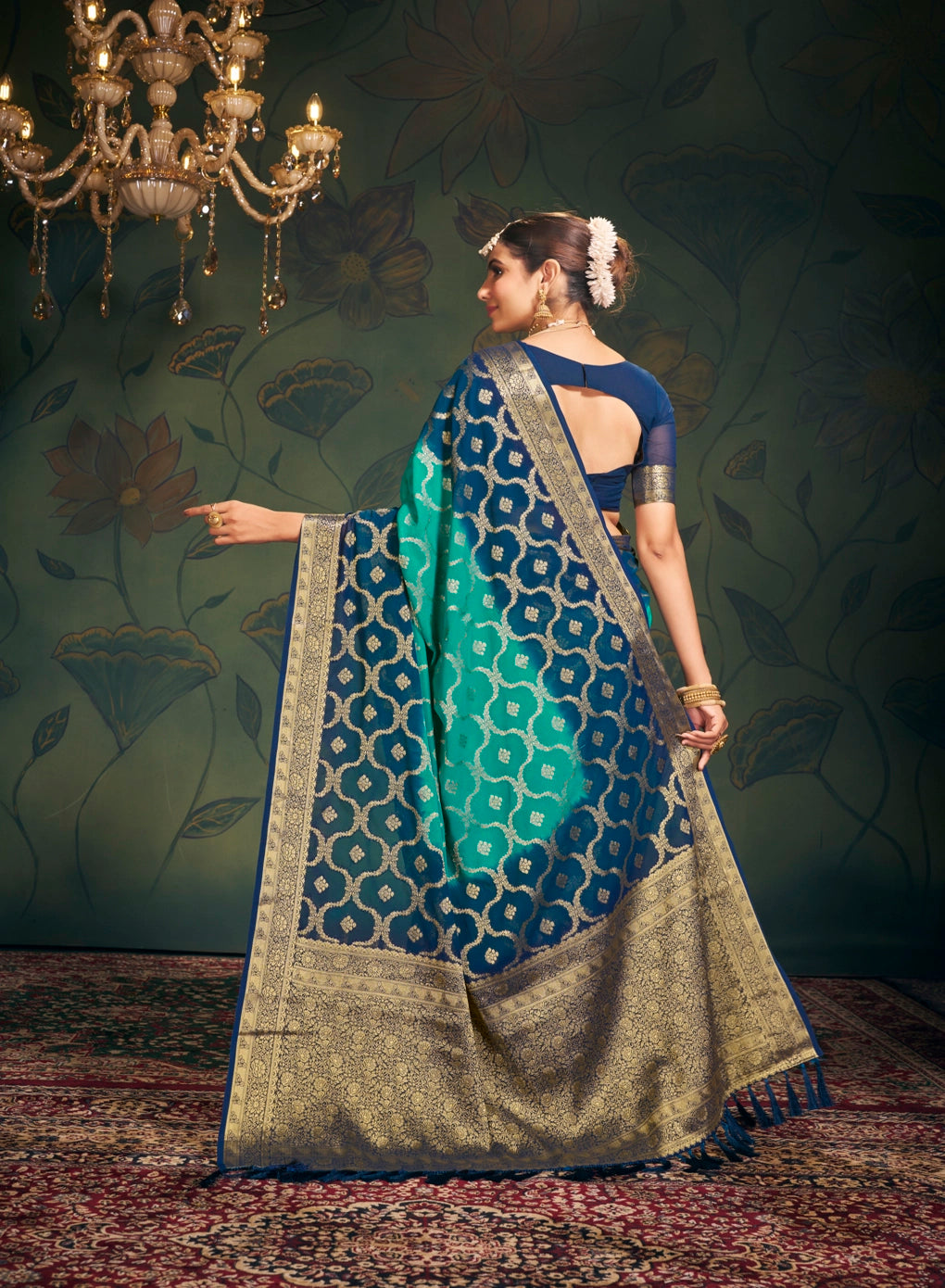 Classic Pure Georgette Weaving Designer Saree