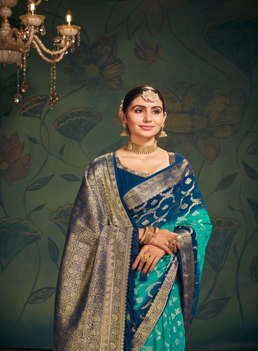 Classic Pure Georgette Weaving Designer Saree