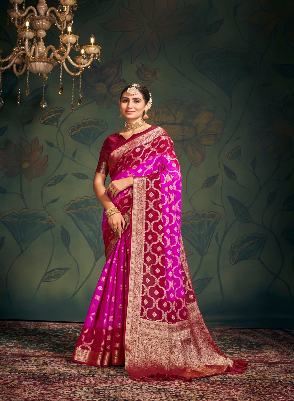 Classic Pure Georgette Weaving Designer Saree