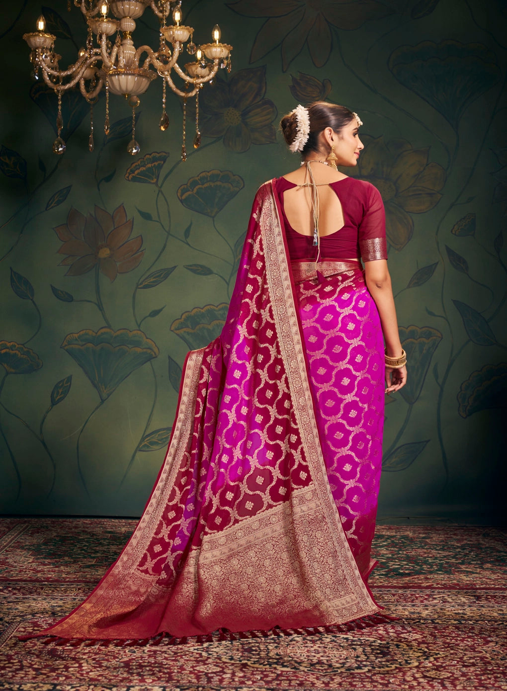 Classic Pure Georgette Weaving Designer Saree