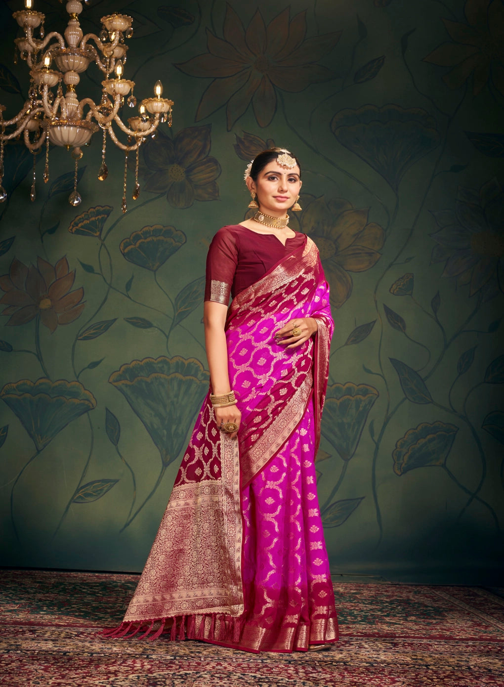 Classic Pure Georgette Weaving Designer Saree