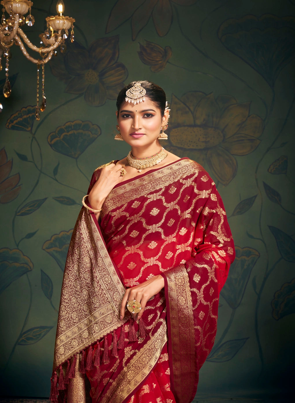 Classic Pure Georgette Weaving Designer Saree