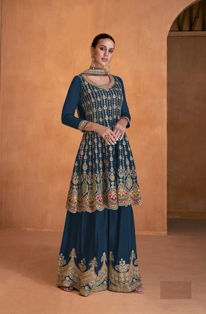 Designer Readymade Sharara Style Georgette Salwar Suit