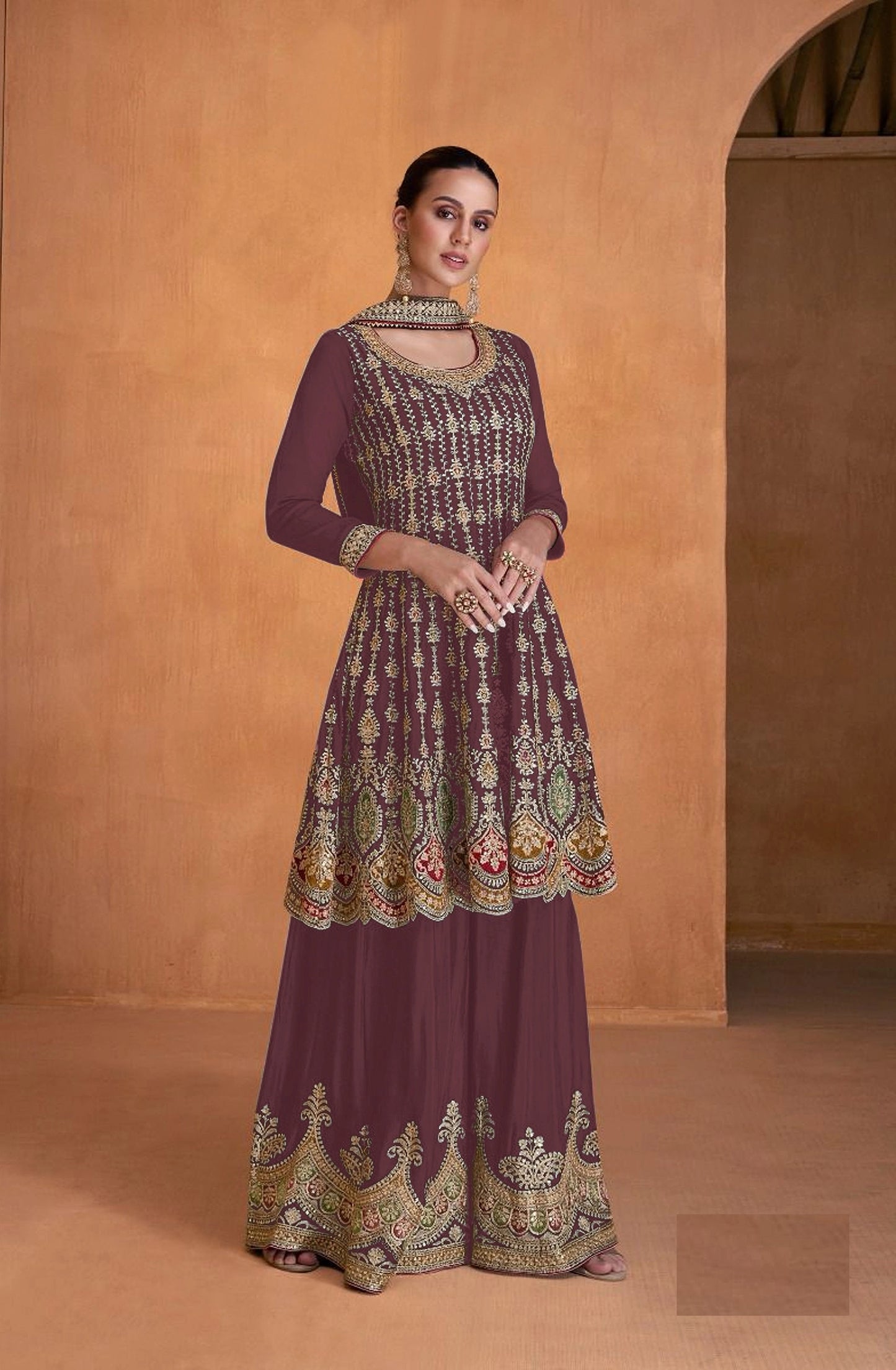 Designer Readymade Sharara Style Georgette Salwar Suit