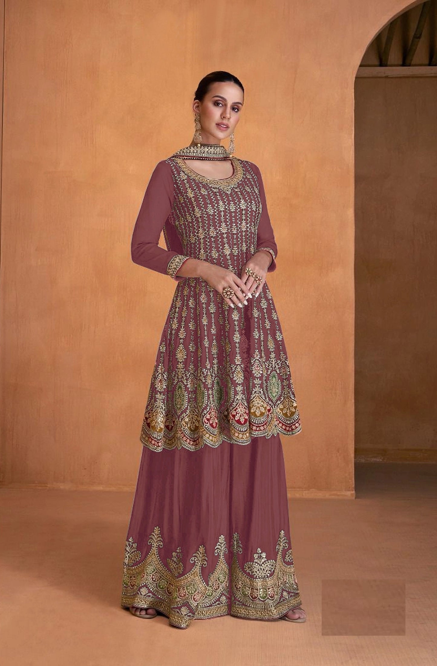 Designer Readymade Sharara Style Georgette Salwar Suit