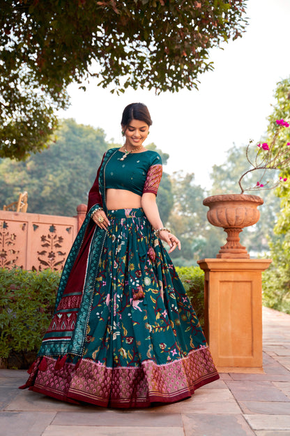 Wedding Wear Tussar Silk Lehenga Choli