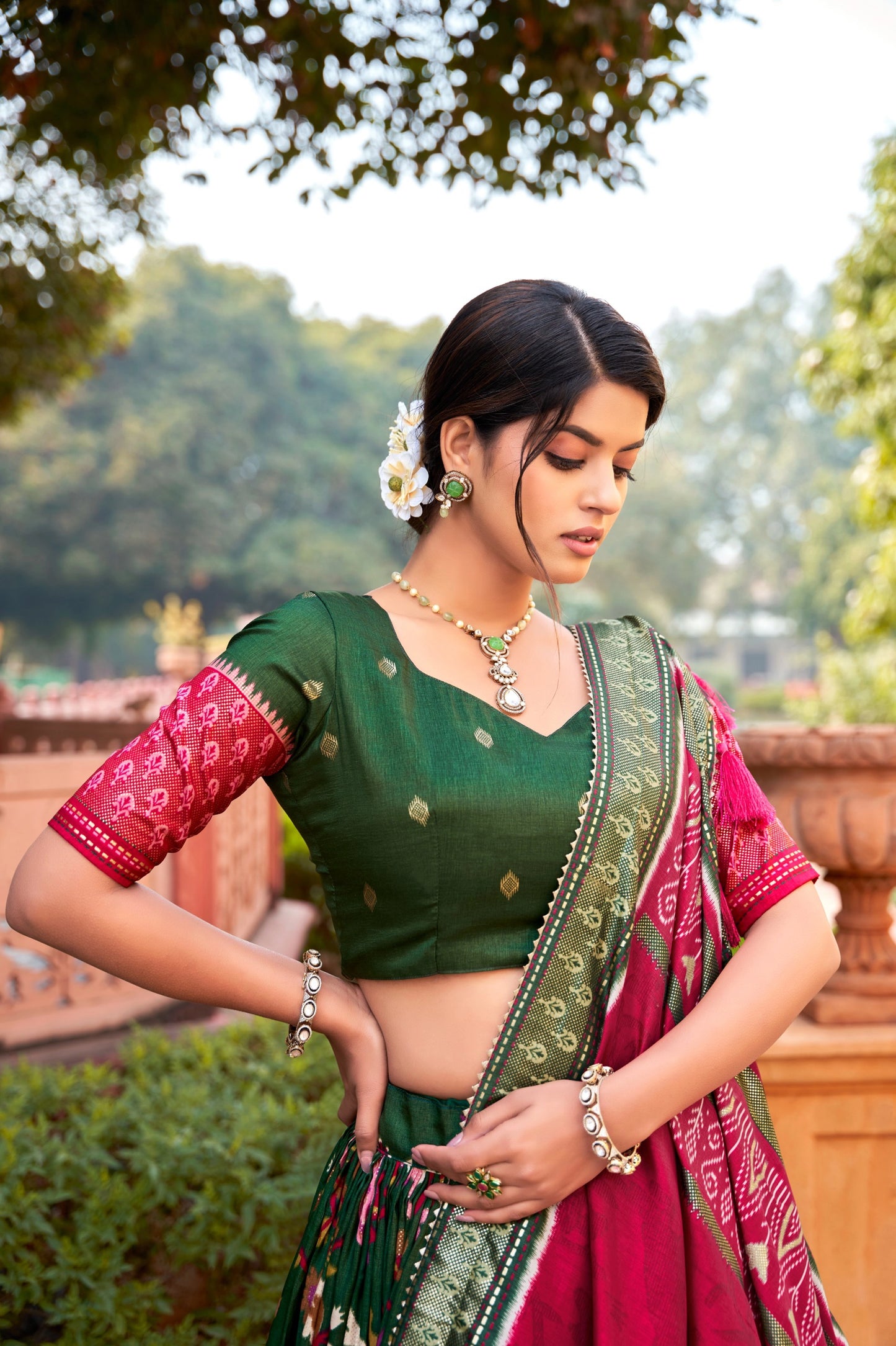 Wedding Wear Tussar Silk Lehenga Choli