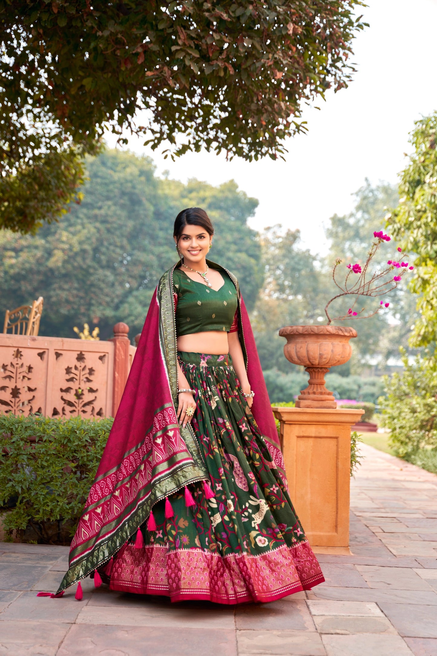 Wedding Wear Tussar Silk Lehenga Choli