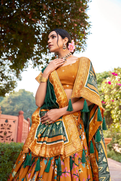 Wedding Wear Tussar Silk Lehenga Choli