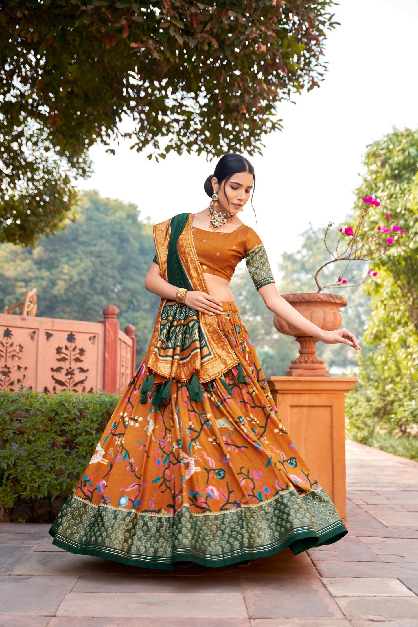 Wedding Wear Tussar Silk Lehenga Choli