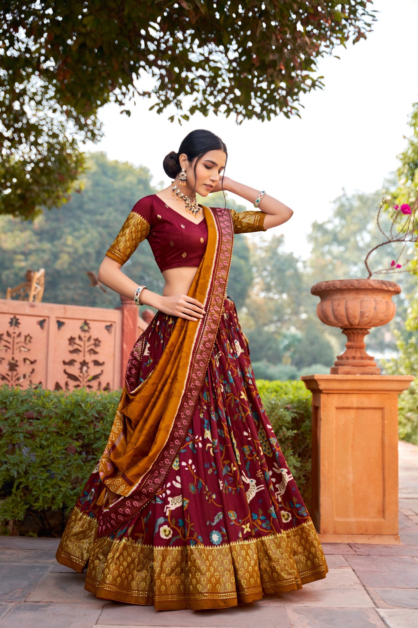 Wedding Wear Tussar Silk Lehenga Choli