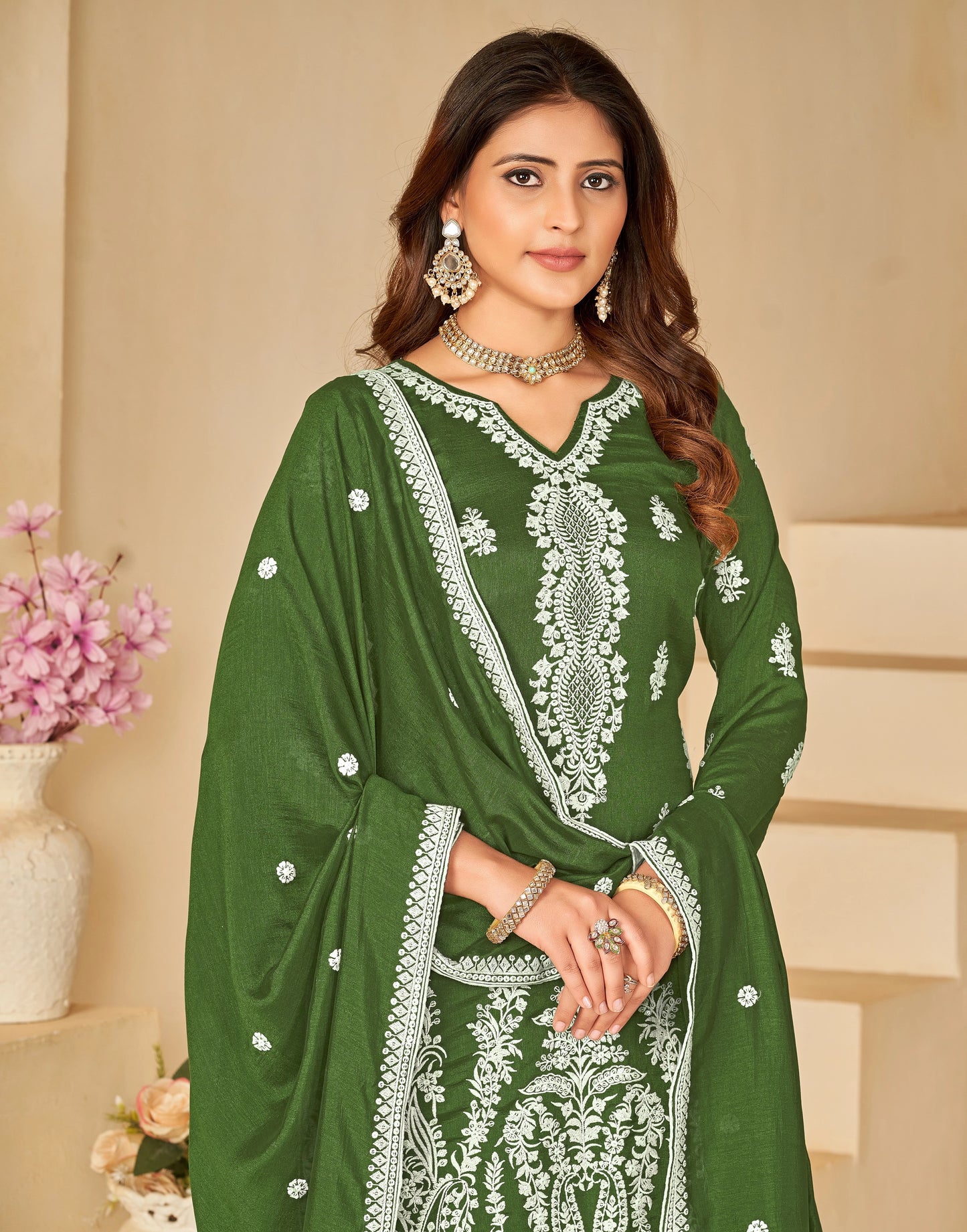 Heavy Designer Art Silk Suit Set